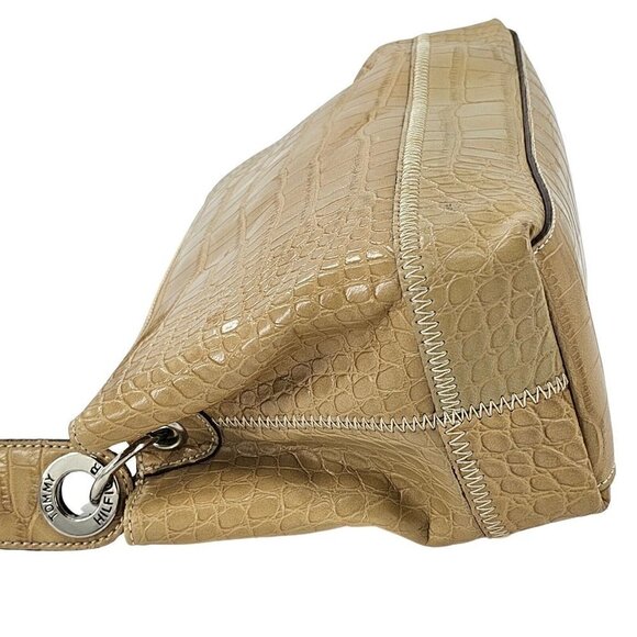 TOMMY HILFIGER Y2K Retro Tan Faux Croco Embossed Shoulder Bag - Picture 4 of 15
